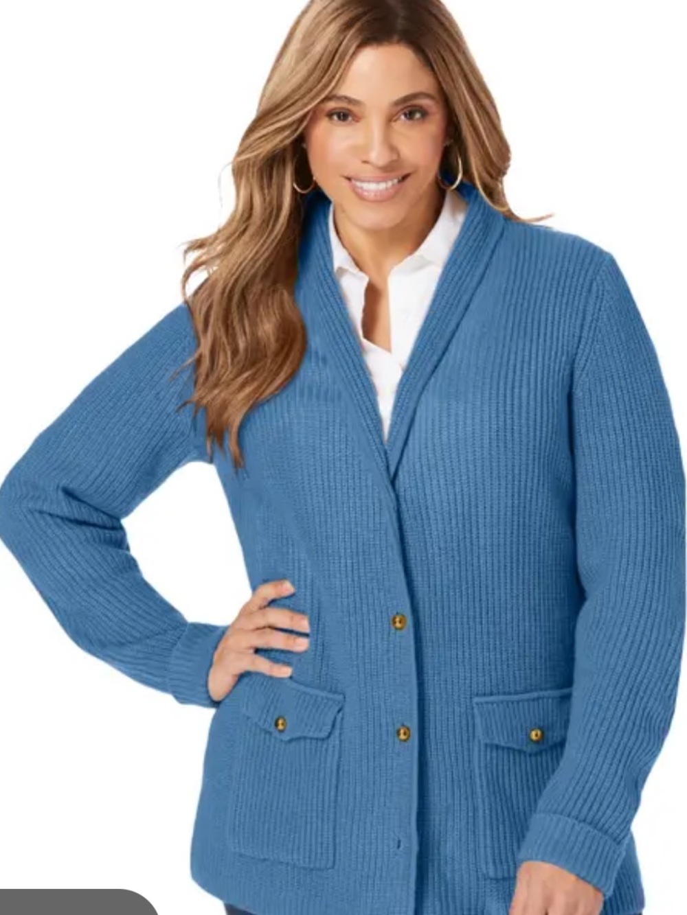 Jessica London Blue Cardigan Sweater NWOT Sz 22/24 or 1X - Picture 2 of 10